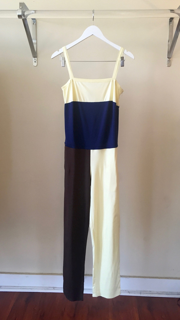 Maryam Nassir Zadeh Franca Jumpsuit in Navy/Cream/Chocolate Maryam Nassir Zadeh Franca Jumpsuit in Navy/Cream/Chocolate
