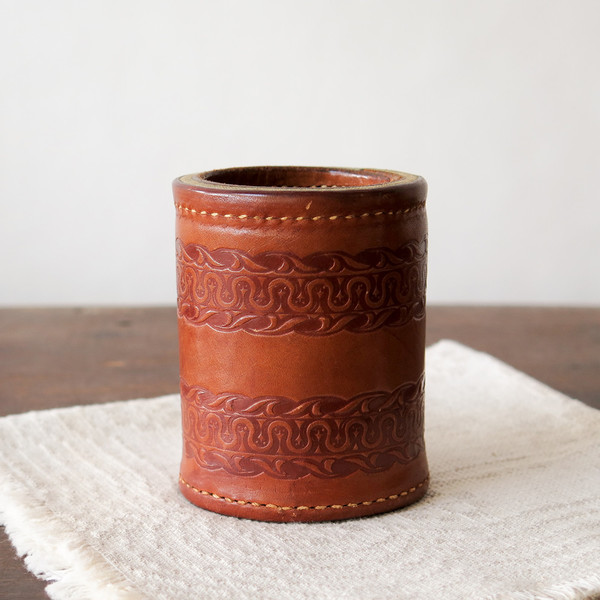 Erica Tanov leather dice cup set Erica Tanov leather dice cup set