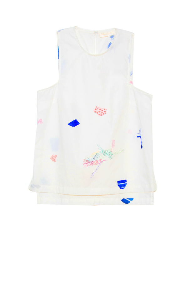 Carleen Square Arm Tank - Mending Print Carleen Square Arm Tank - Mending Print