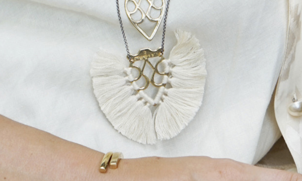 Krysos + Chandi Jya Cream Tassel Necklace Krysos + Chandi Jya Cream Tassel Necklace