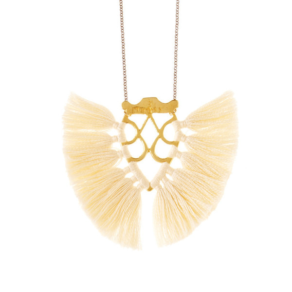 Krysos + Chandi Jya Cream Tassel Necklace Krysos + Chandi Jya Cream Tassel Necklace