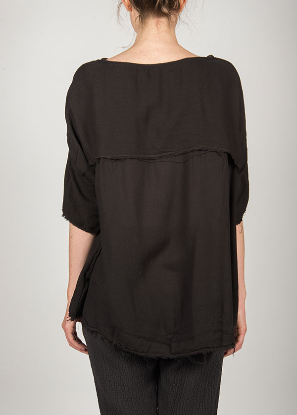 Black Crane - Square Top Short Sleeve in Ebony Black Crane - Square Top Short Sleeve in Ebony