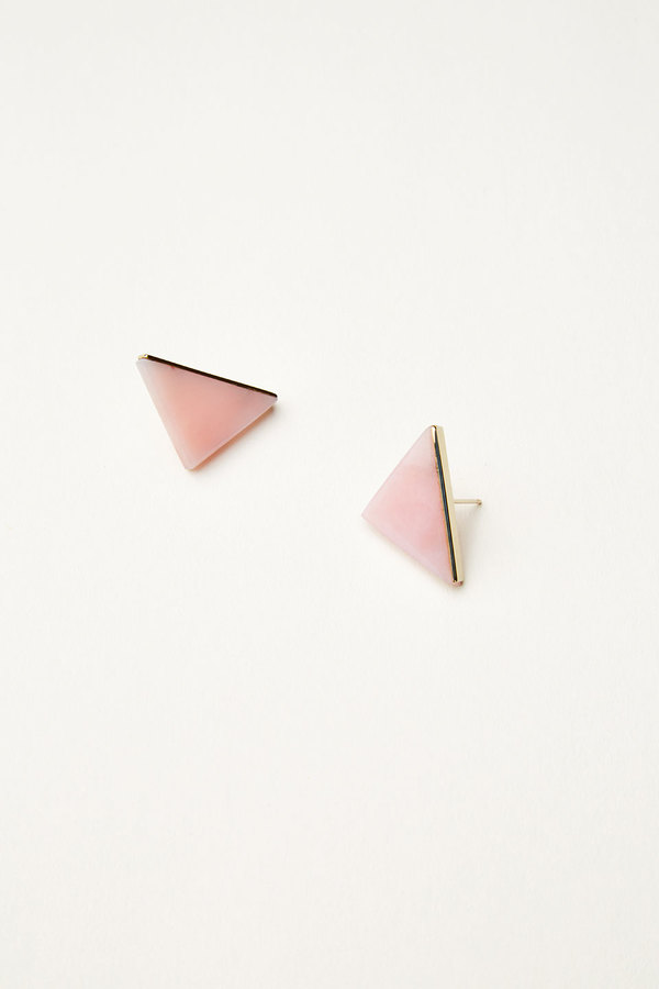 Kathleen Whitaker Pink Opal Triangle Studs Kathleen Whitaker Pink Opal Triangle Studs