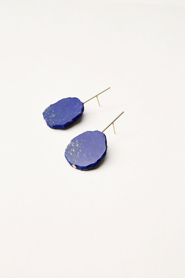 Kathleen Whitaker Lapis Slice Earrings Kathleen Whitaker Lapis Slice Earrings