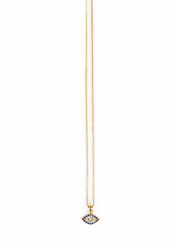 Blee Inara CZ Eye Charm Necklace in Plated Gold Blee Inara CZ Eye Charm Necklace in Plated Gold