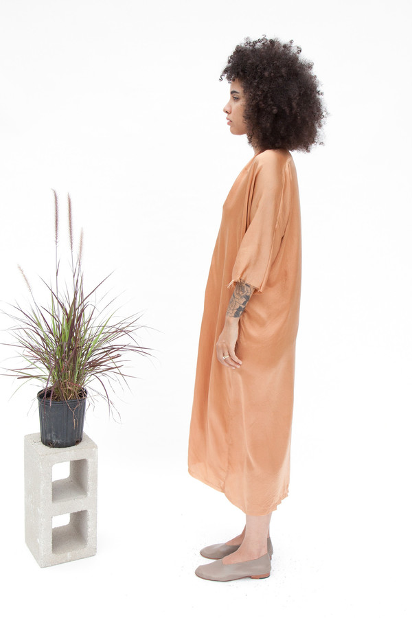 Miranda Bennett Muse Dress, Silk Charmeuse in Sand Miranda Bennett Muse Dress, Silk Charmeuse in Sand