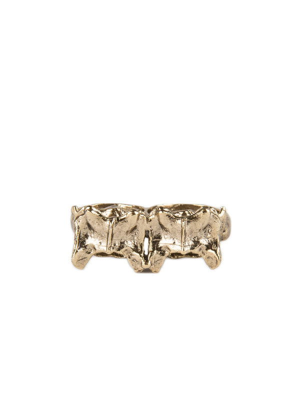 Bones and Feathers Collective Fox Double Knuckle in Gold Bones and Feathers Collective Fox Double Knuckle in Gold