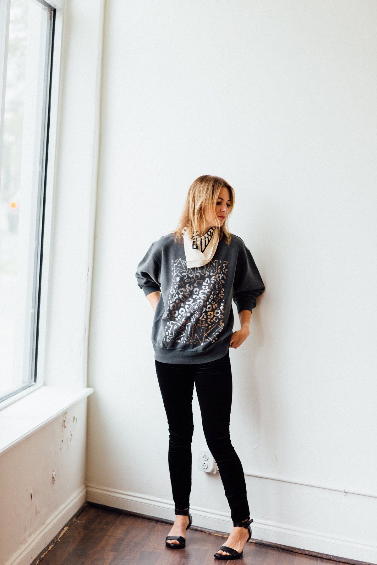 anine bing leopard sweater