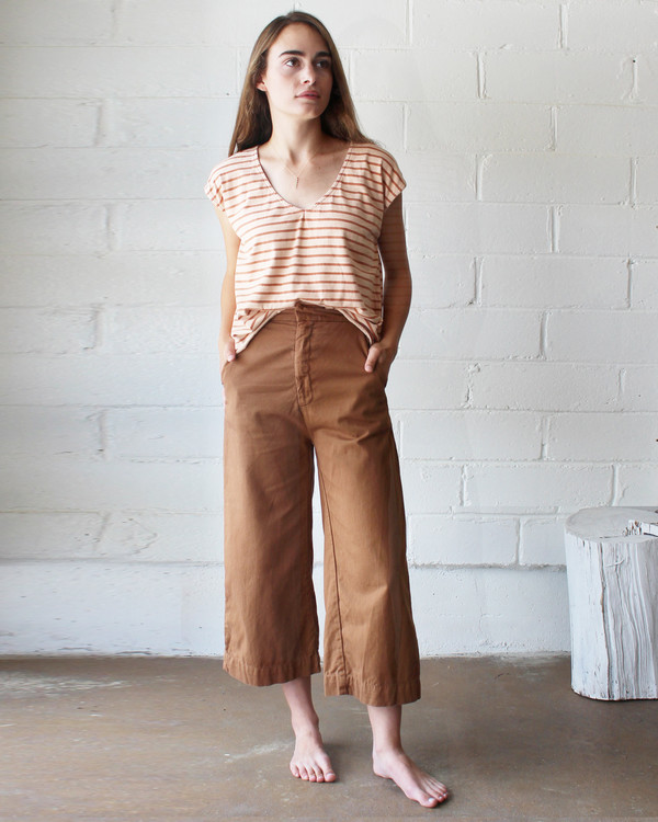 esby EVIE OVERSIZED TOP - BURNT ORANGE STRIPE/BLUSH esby EVIE OVERSIZED TOP - BURNT ORANGE STRIPE/BLUSH