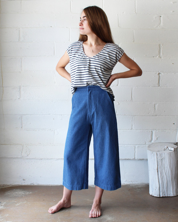 esby EVIE OVERSIZED TOP - NAVY STRIPE/SKY GREY esby EVIE OVERSIZED TOP - NAVY STRIPE/SKY GREY