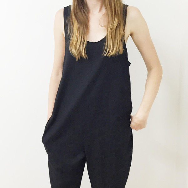 Laurs Kemp Black Raw Silk Ulli Jumpsuit Laurs Kemp Black Raw Silk Ulli Jumpsuit