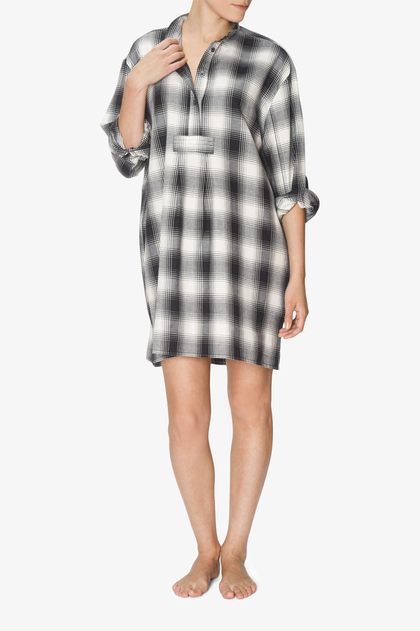 The Sleep Shirt Short Sleep Shirt Black Glen Plaid The Sleep Shirt Short Sleep Shirt Black Glen Plaid