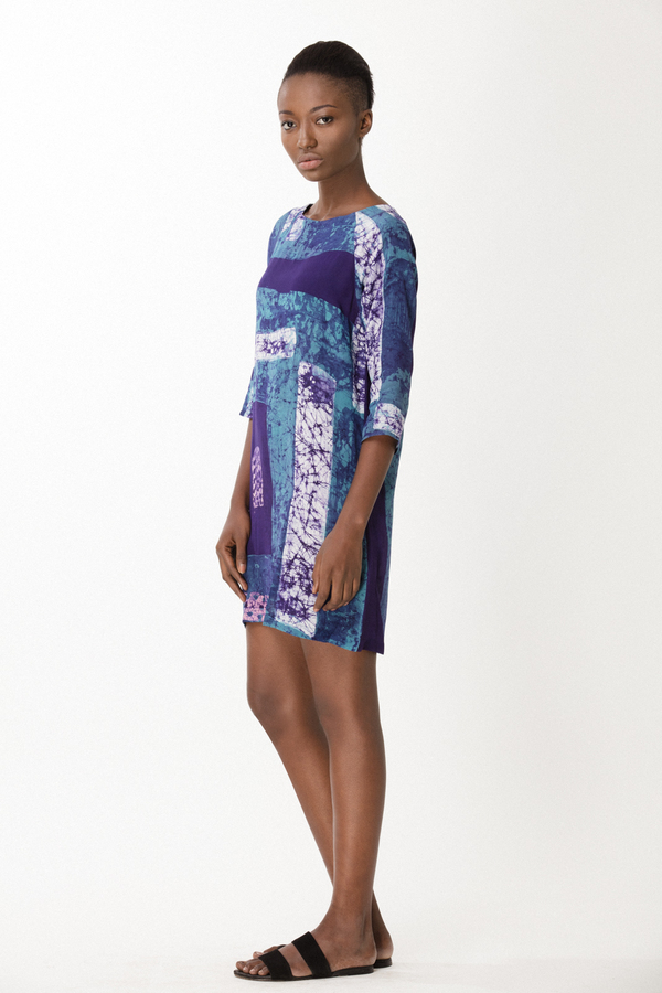 Osei-Duro Linter Dress in Navy Rubics Osei-Duro Linter Dress in Navy Rubics