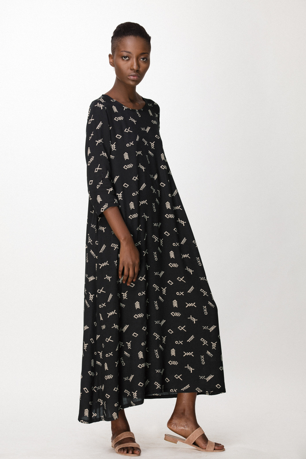 Osei-Duro Nima Long Dress in Black Jot Osei-Duro Nima Long Dress in Black Jot