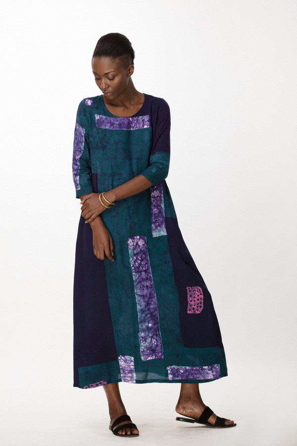 Osei-Duro Nima Long Dress in Navy Rubics Osei-Duro Nima Long Dress in Navy Rubics