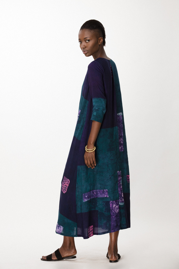Osei-Duro Nima Long Dress in Navy Rubics Osei-Duro Nima Long Dress in Navy Rubics