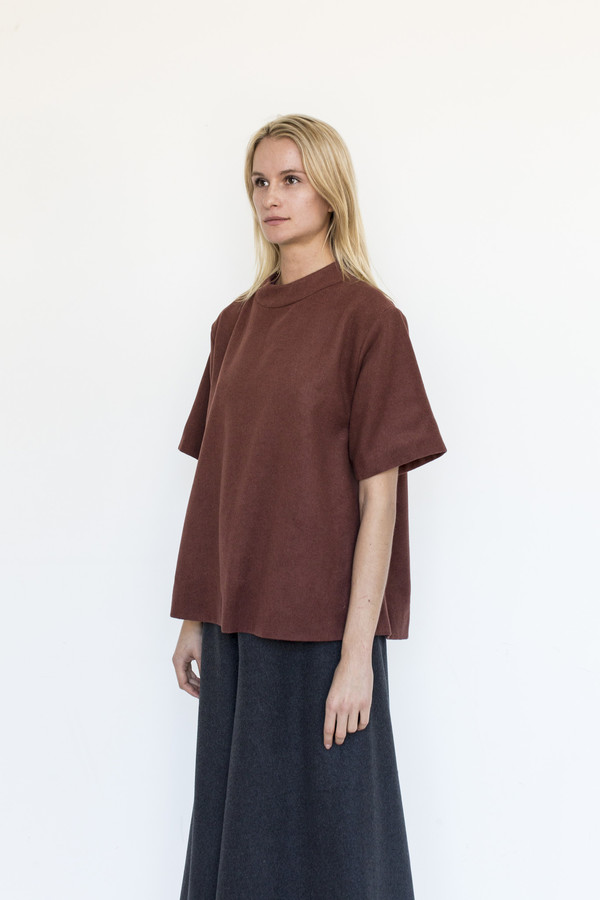 KAAREM Acrylic Mock-neck Top - Burnt Orange KAAREM Acrylic Mock-neck Top - Burnt Orange