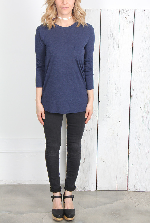 T By Alexander Wang CLASSIC LONG SLEEVE TEE - MARITIME T By Alexander Wang CLASSIC LONG SLEEVE TEE - MARITIME