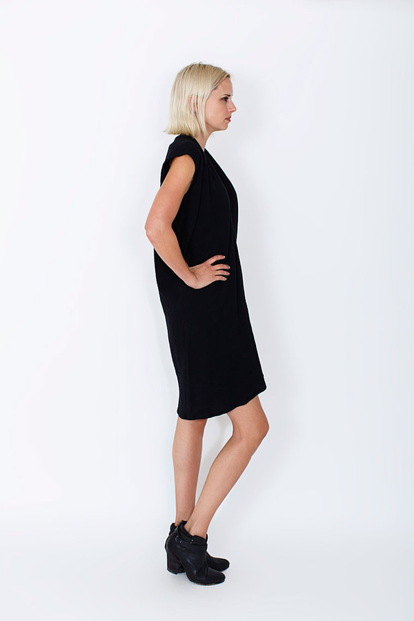 Miranda Bennett Everyday Dress, Lined Cotton Gauze in Black Miranda Bennett Everyday Dress, Lined Cotton Gauze in Black