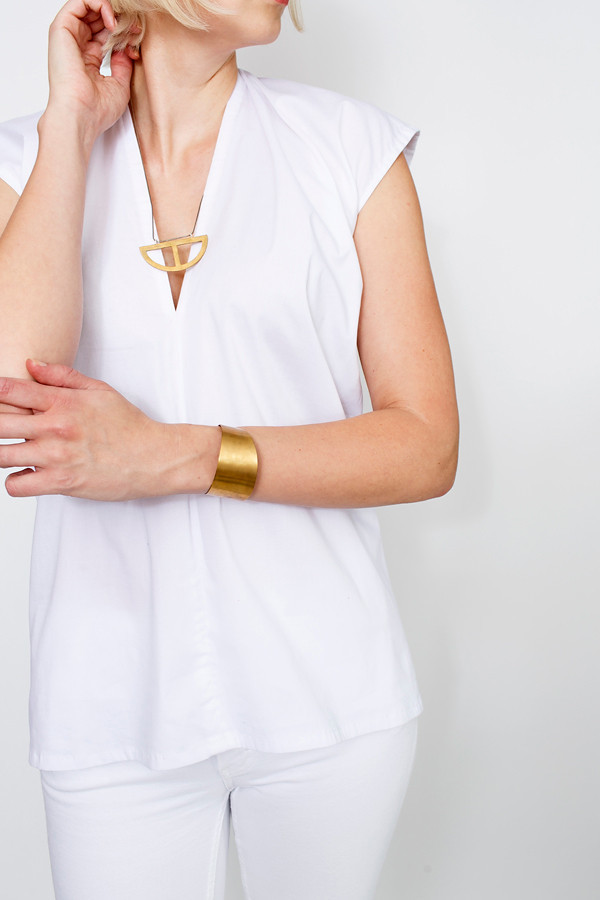 Miranda Bennett Everyday Top, Poplin in White Miranda Bennett Everyday Top, Poplin in White