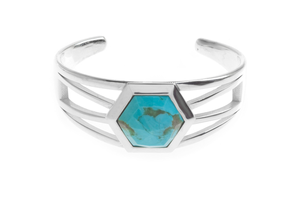 Shahla Karimi Hex Set Cuff with Turquoise Shahla Karimi Hex Set Cuff with Turquoise
