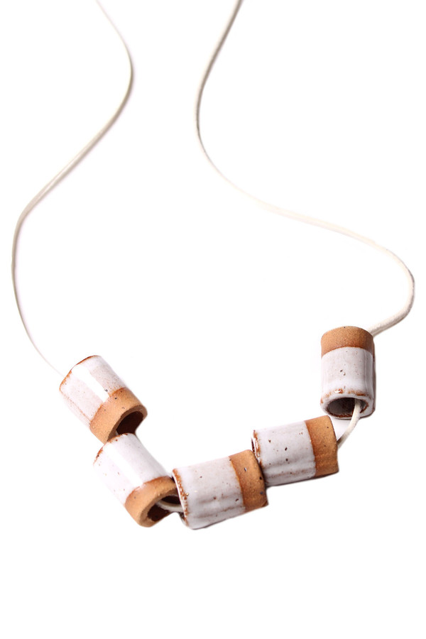 Maple + Mauve Ceramic Dipped Necklace Maple + Mauve Ceramic Dipped Necklace