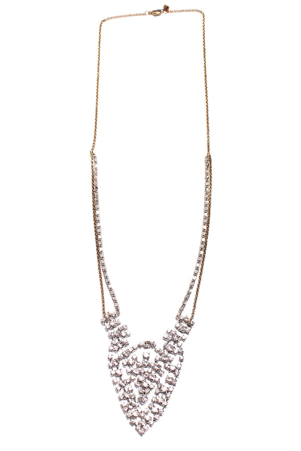 Serefina Jeweled Lace Emblem Necklace Serefina Jeweled Lace Emblem Necklace