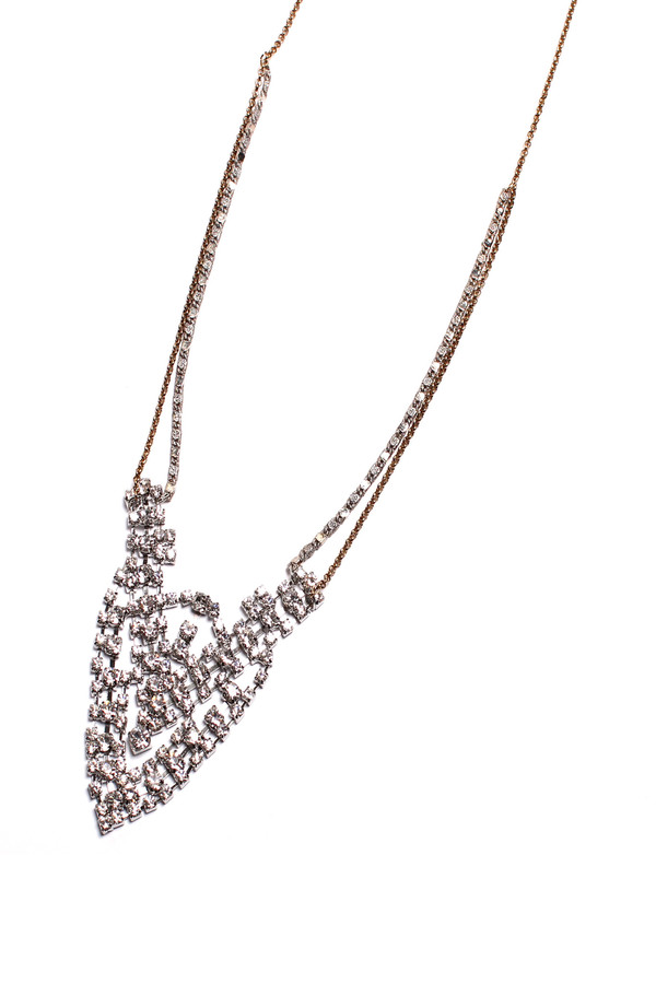Serefina Jeweled Lace Emblem Necklace Serefina Jeweled Lace Emblem Necklace