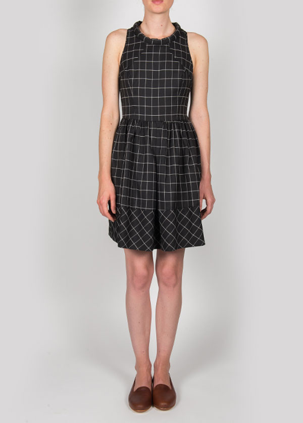 Harlyn - Francine Racer Back Dress in Black Plaid Harlyn - Francine Racer Back Dress in Black Plaid