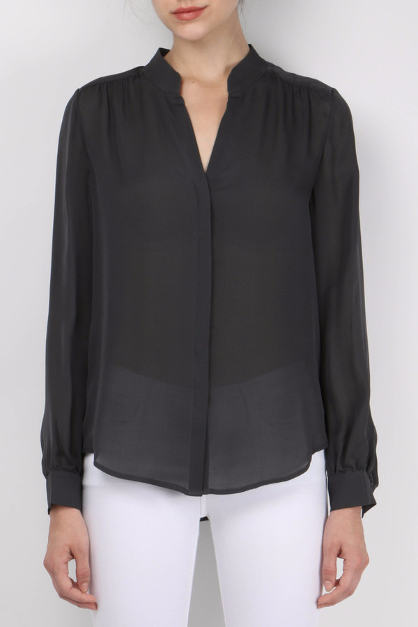 L'agence Bianca Band Collar Blouse L'agence Bianca Band Collar Blouse