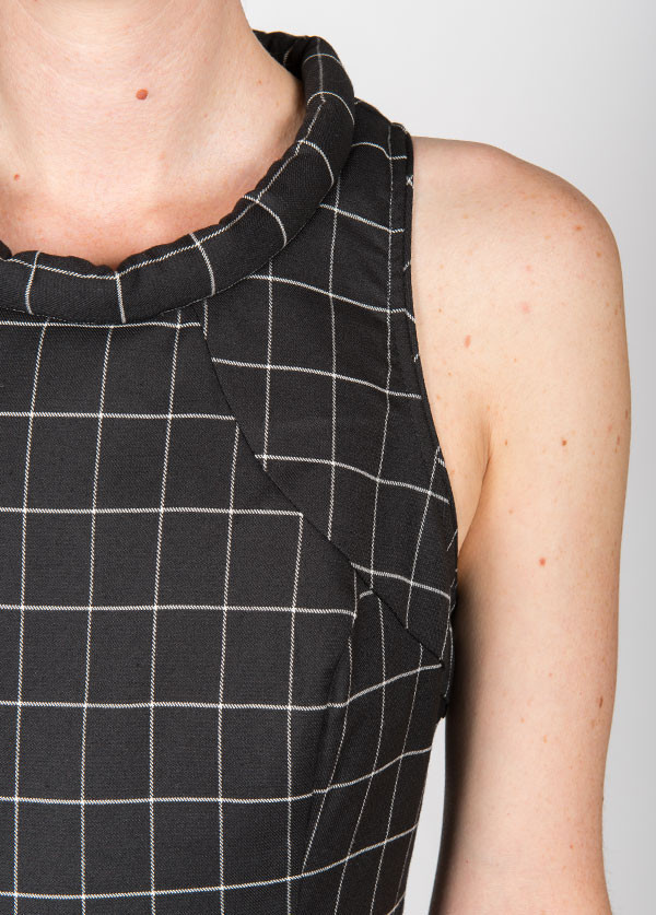 Harlyn - Francine Racer Back Dress in Black Plaid Harlyn - Francine Racer Back Dress in Black Plaid