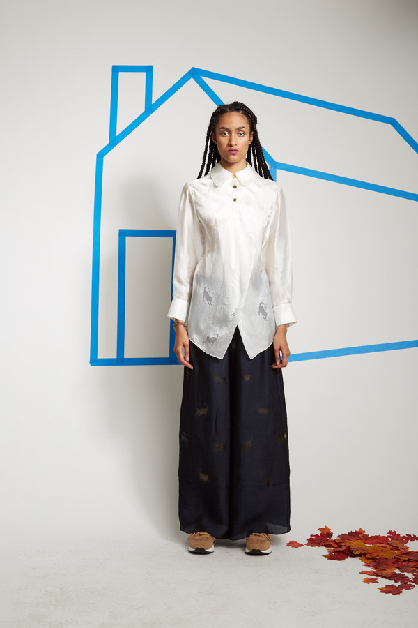 Steven Tai Devoré Floor Length Trousers Steven Tai Devoré Floor Length Trousers