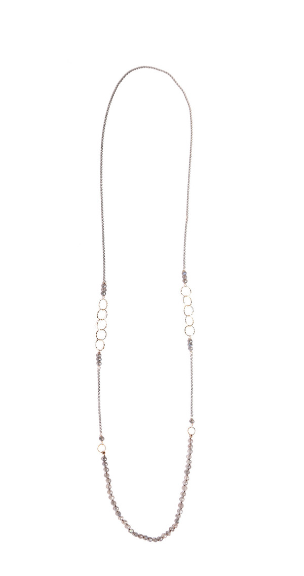 James and Jezebelle Labradorite on Oxidized Chain James and Jezebelle Labradorite on Oxidized Chain