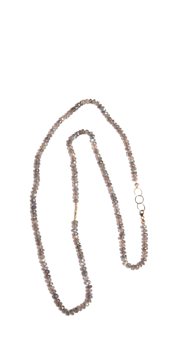James and Jezebelle Labradorite with Gold Beads Necklace James and Jezebelle Labradorite with Gold Beads Necklace