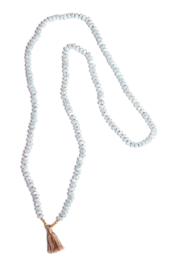 James and Jezebelle Aqua Marine Knotted Necklace James and Jezebelle Aqua Marine Knotted Necklace