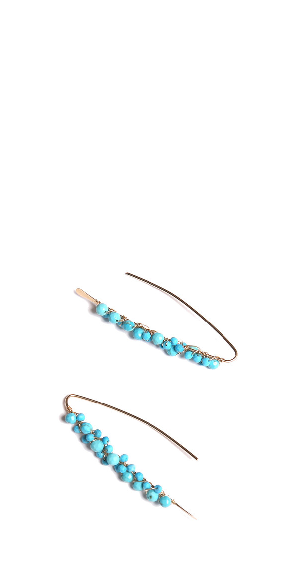 James and Jezebelle Turquoise Paperclip Earring James and Jezebelle Turquoise Paperclip Earring
