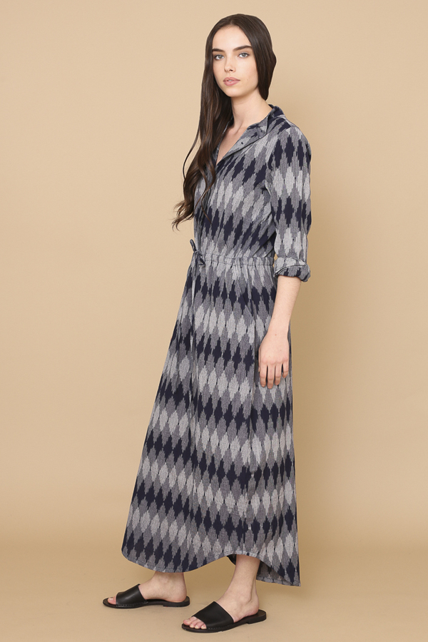 Osei-Duro Casta Dress in Navy Ikat Osei-Duro Casta Dress in Navy Ikat