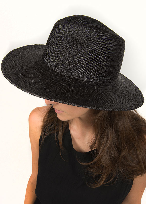 Janessa Leone - Rita Black Panama Hat Janessa Leone - Rita Black Panama Hat