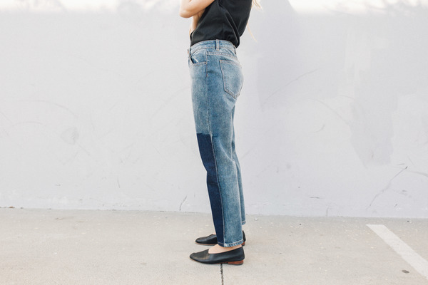 Objects Without Meaning Straight Leg Patch Jean, Blue Objects Without Meaning Straight Leg Patch Jean, Blue