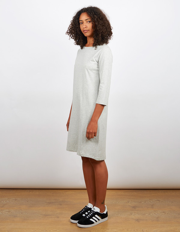 Kowtow Building Block Boat Neck Dress Grey Marle Kowtow Building Block Boat Neck Dress Grey Marle
