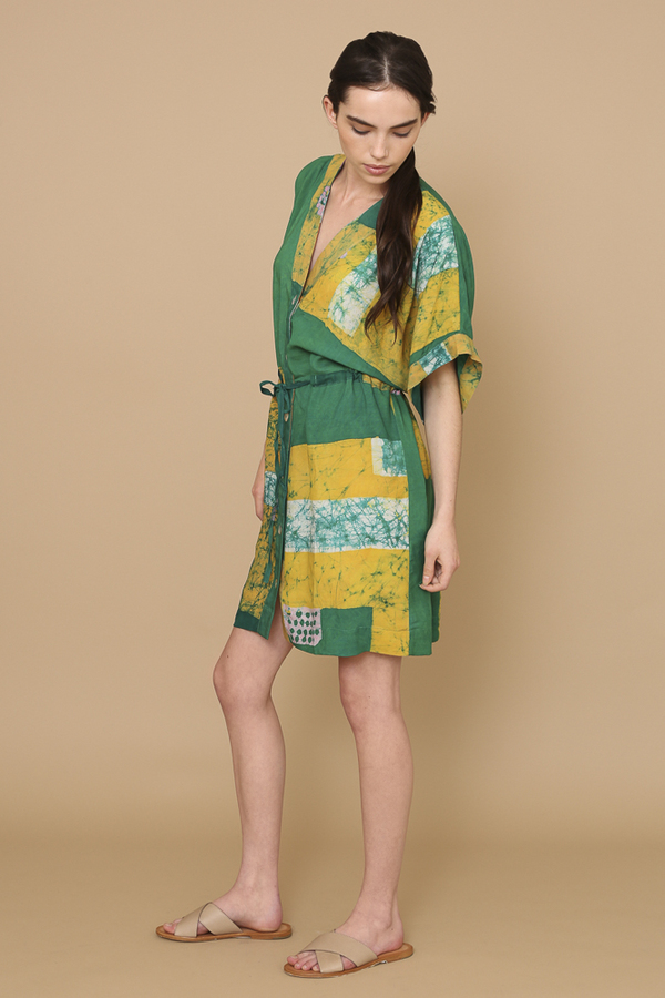 Osei-Duro Toss Kimono in Green Rubics Osei-Duro Toss Kimono in Green Rubics