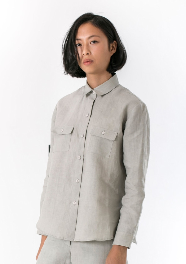 GOOD STUDIOS WOMENS HEMP LINEN CLASSIC COLLAR SHIRT GOOD STUDIOS WOMENS HEMP LINEN CLASSIC COLLAR SHIRT