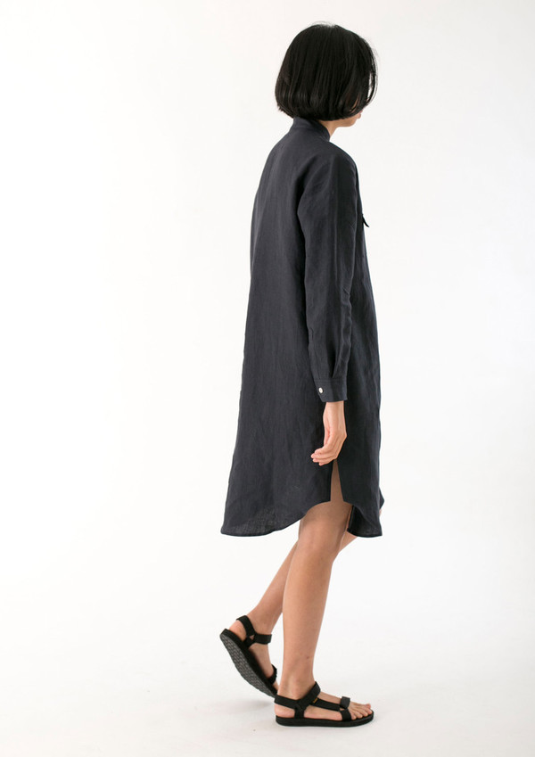 GOOD STUDIOS WOMENS HEMP LINEN MANDARIN COLLAR SHIRTDRESS GOOD STUDIOS WOMENS HEMP LINEN MANDARIN COLLAR SHIRTDRESS