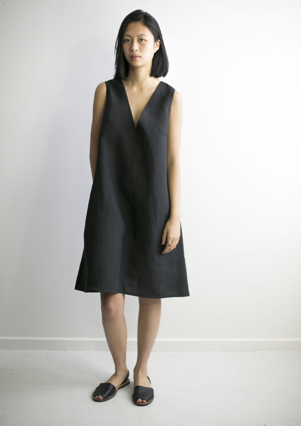GOOD STUDIOS WOMENS HEMP LINEN V ALINE DRESS GOOD STUDIOS WOMENS HEMP LINEN V ALINE DRESS