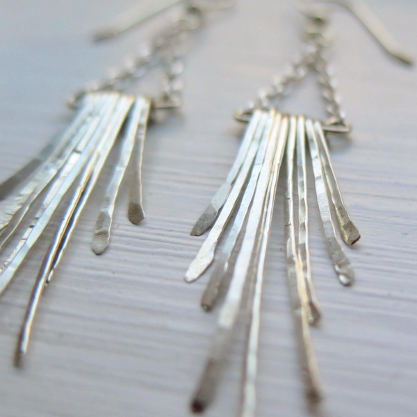 Silver fringe earrings Silver fringe earrings