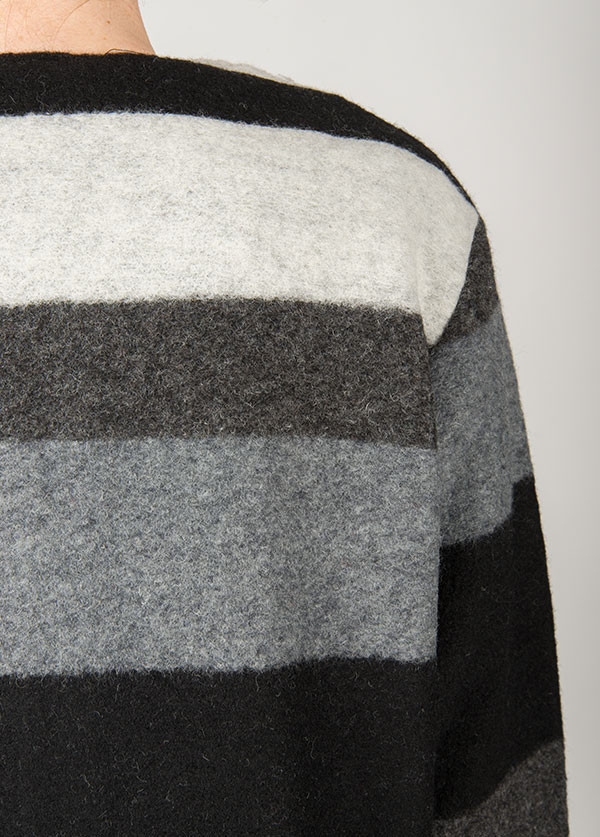 Line Knitwear - The Landmark in Charcoal Stripe Line Knitwear - The Landmark in Charcoal Stripe