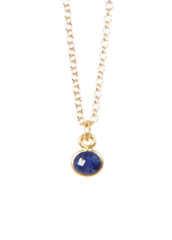 Lisbeth - Tiny Stone Necklace in Grey Moonstone or Lapis Lisbeth - Tiny Stone Necklace in Grey Moonstone or Lapis