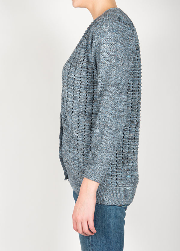 Micaela Greg - Net Cardigan in Jeans Blue Micaela Greg - Net Cardigan in Jeans Blue