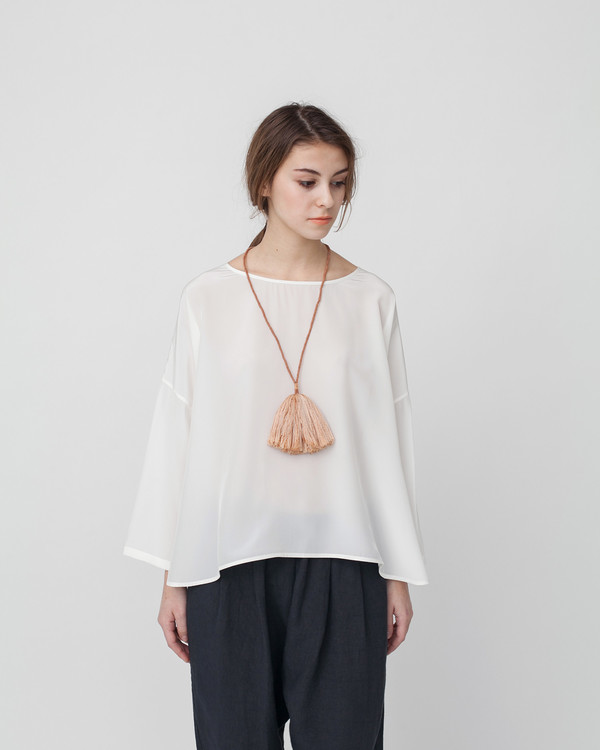 Revisited Matters Kaftan Silk Shirt in Off-White Revisited Matters Kaftan Silk Shirt in Off-White