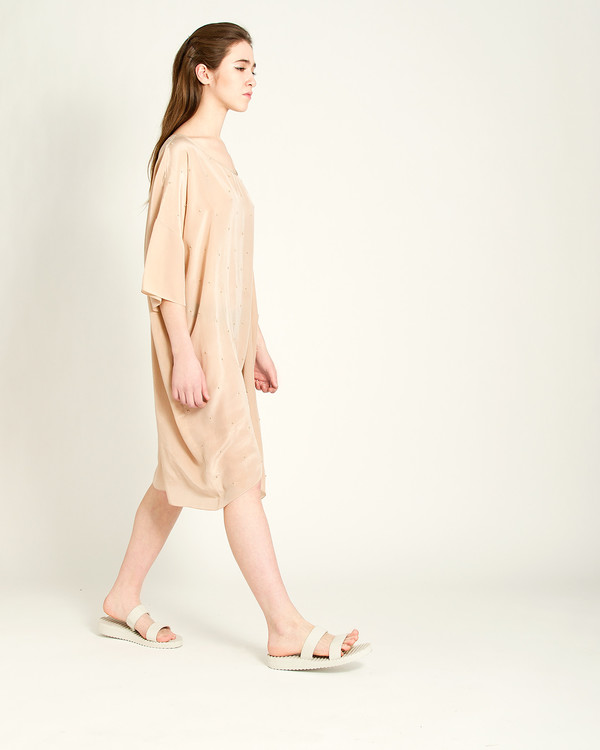 Revisited Matters Knots Silk Dress in Taupe Revisited Matters Knots Silk Dress in Taupe
